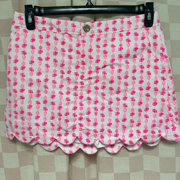 Lilly Pulitzer Colette Skort Pink Topaz Pineapple - Picture 1 of 12